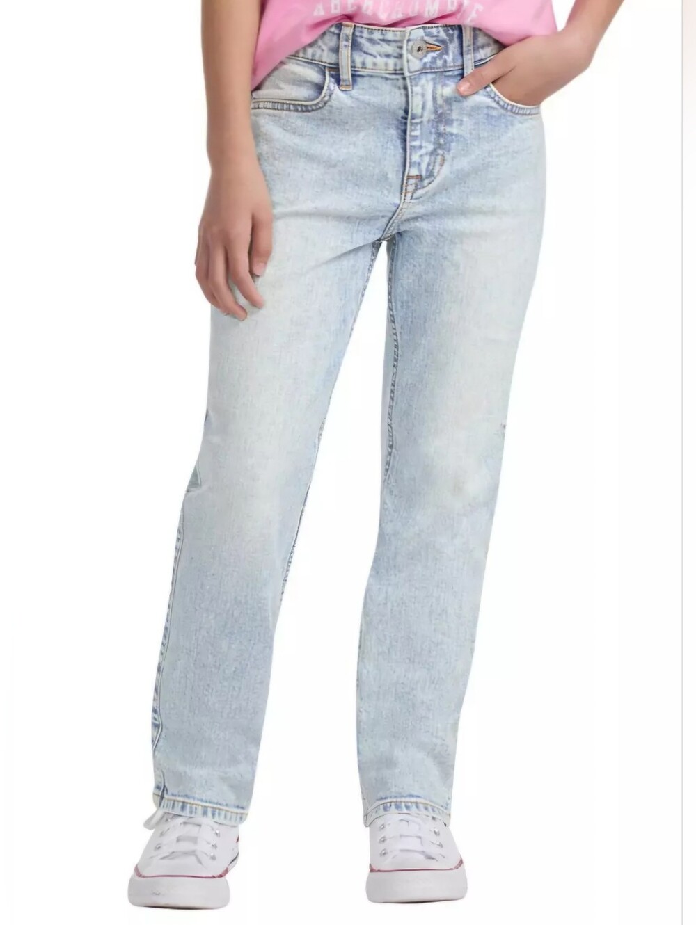 abercrombie kids Light Wash Straight Leg Jeans - Girls 9/10short